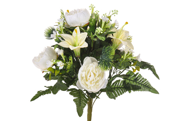 Set 2 Bouquet Artificiel avec Pivoines Hauteur 51 cm Blanc online