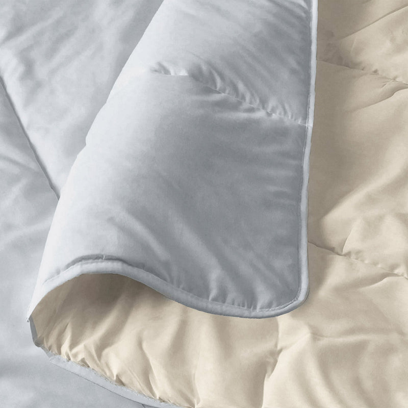 Piumino Invernale in Microfibra 200gr Doubleface Platino/Crema Varie Misure