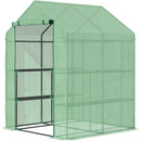 Serra da Giardino con Scaffali 143x138x190 cm in PE e Porta Avvolgibile Verde