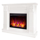 Camino Elettrico da Pavimento 96x113x30 cm Effetto Fiamma 1500W Verona Mini & Lorance Bianco