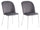 Lot de 2 Chaises 45x47x85 cm en Velours Gris
