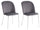 Lot de 2 Chaises 45x47x85 cm en Velours Gris