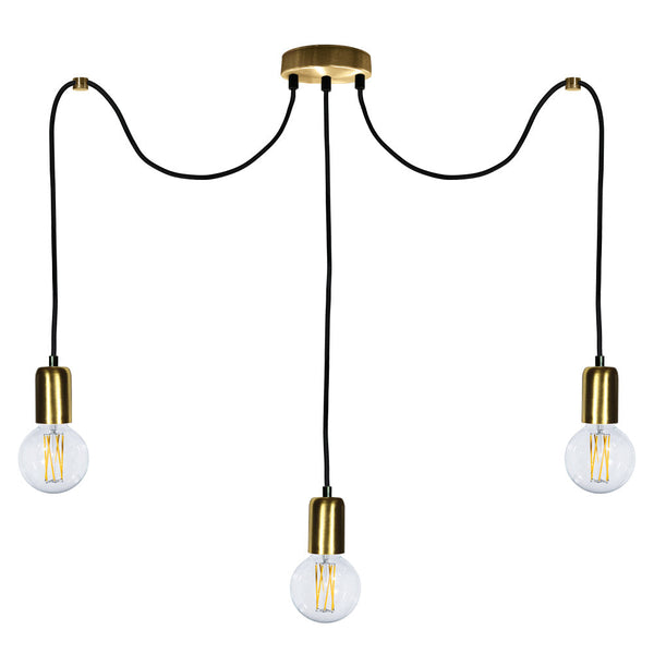 sconto Suspension 3xE27 3Mt Or Satiné Cadre E-Energy Elaide