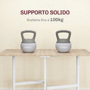 Tavolo Pieghevole Industriale 120x80x73 cm a 2 Ribalte con Rotelle in Truciolato e Acciaio Rovere      