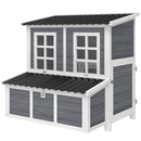 Pollaio 100x86x100 cm con Nido a 3 Cubi Tetto Impermeabile e Vassoio Estraibile per 2-4 Galline in Legno di Abete Grigio Chiaro      