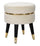 Tabouret Paris Ø35x40,5 cm en Bois, Éponge, Métal et Polyester Crème Noir et Or