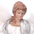 Puntale tessuto angelo bianco cm Ø26xh40