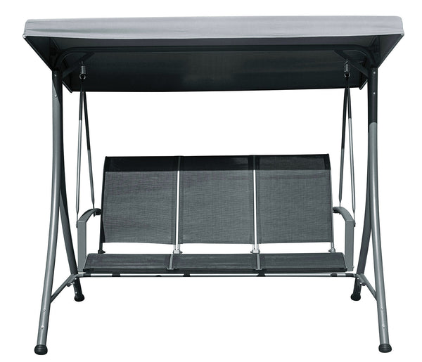 sconto Dondolo da Giardino 200x175x125 cm in Ferro e Textilene Nero