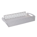Vassoio Rettangolare 41x20xh6,5 cm in Metallo Design Frecce Bianco