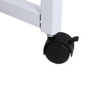 Scrivania Tavolo Porta PC con due Ripiani con Ruote in Legno MDF Bianco 100x36x88 cm 