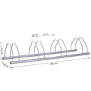 Rastrelliera Portabici 4 Posti in Acciaio 108.5x30x21.5 cm Grigia 