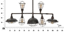 Lampadario Manhattan 7 Luci 111x48x58 cm in Ferro