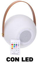 Lampada 12 Led Multicolor Ø20x20 cm Bluethoot in Polietilene Bianca