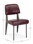 Set 2 Sedie Imbottite 60x59x81 cm Nelly in Ecopelle Bordeaux Vintage