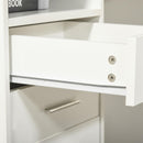 Scrivania Porta PC 4 Cassetti 120x50x76 cm in Legno Bianco