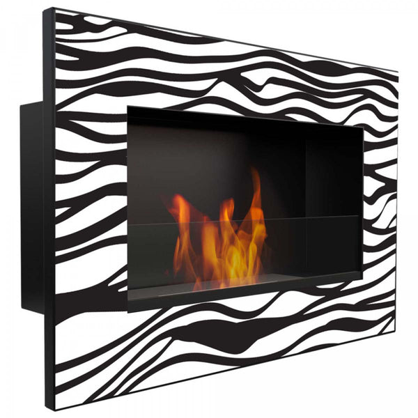 prezzo Cheminée Bioéthanol Murale 60x40 cm Flig Huston Zebra