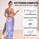 Tavola Pilates 4 in 1 Pieghevole 97x30x3 cm Set Reformer per Allenamento in PP Blu Chiaro      