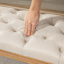 Panca Fondoletto Seduta Trapuntata a Bottoni 120x41x48 cm Crema   