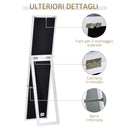 Specchio a Figura Intera da Terra o a Parete 37x37x154 cm in Legno e Vetro Bianco   