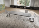  Tavolo Allungabile 160-420x90x74 cm Niket Cemento Gambe Bianche