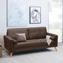 Divano 3 Posti 181x79x84 cm in Tessuto Marrone