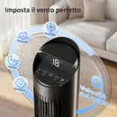 Ventilatore Piantana a Torre Ø31,5x116 cm con WiFi e App di Controllo in ABS e Rame Nero      