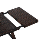 Divano da Giardino 2 Posti Trasformabile in Lettino in Rattan Sintetico Bianco 129x66x79 cm