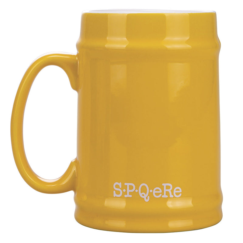 Boccale di Birra Ø8x13 cm in New Bone China VdE Tivoli 1996 Spqr giallo