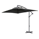 Ombrellone da Giardino Decentrato con Base a Croce e Apertura a Manovella 294x193cm Grigio