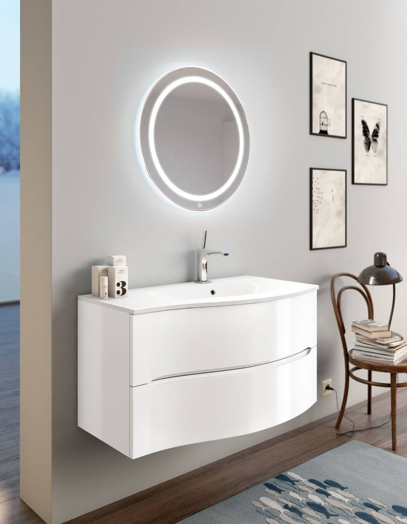 Mobile Bagno Sospeso 91,5cm TFT Swing Bianco Cromato 3D