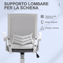 Sedia da Ufficio Ergonomica con Supporto Lombare 62,5x55x94-104 cm in Tessuto a Rete Grigio 