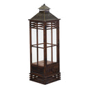 Set 3 Lanterne in Legno marrone scuro rettangolare