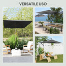 Telo di Ricambio per Ombrellone Rettangolare 3x2 m a 6 Stecche Poliestere Anti UV 50+ Grigio   