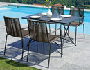 Tavolo Rettangolare da Giardino 120x80 cm in Ferro Vorghini Orta Antracite