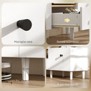 Mobile TV 70" Max con 2 Ante a Ribalta Cassetto e Scaffale Aperto 150x35x45 cm in Legno Bianco e color Legno      