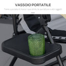 Sedia Sdraio Zero Gravity Reclinabile 89x65x113 cm in Acciaio e Tessuto Oxford Grigio Chiaro