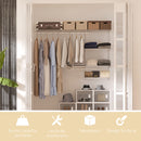 Set Appendiabiti a Muro 178,2x38,8x128 cm con 5 Mensole e 3 Barre Salvaspazio Bianco