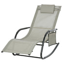 Sdraio Dondolo da Giardino 62x88x165 cm in Metallo e Tessuto Grigio