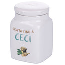 Barattolo Ceci 9,5x9,5x14,5 cm in New Bone China VdE Tivoli 1996 Le Travisate Bianco