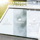 Casetta Box da Giardino 85x58x213 cm Ripostiglio con Scaffali Regolabili e Tetto Zincato in Legno Bianco      