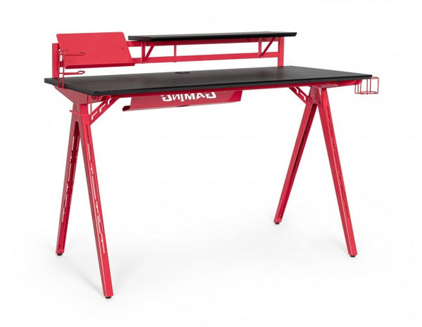 Scrivania Gaming 135,5x60x95 cm Gaming in MDF Rosso-Nero acquista