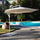 Ombrellone Decentrato Esagonale Bianco 300X230 cm in Alluminio da Giardino Arredo