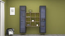 Parete Attrezzata Soggiorno 170x30x180 cm Maruska n°28 Grigio Antracite Opaco/Rovere Wotan 