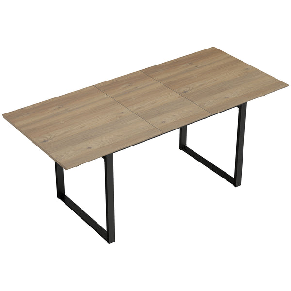 online Tavolo da Pranzo Industriale per 6-8 Persone 180x80x75 cm con Ribalta Rotonda in Legno e Acciaio