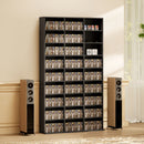 Mobile Porta CD a 9 Ripiani 100x24x175 cm con 21 Ripiani per 835 CD o 500 DVD in Truciolato Nero      