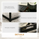 Set da 2 Tavolini da Caffè Impilabili con Finitura Lucida e Telaio in Acciaio Nero