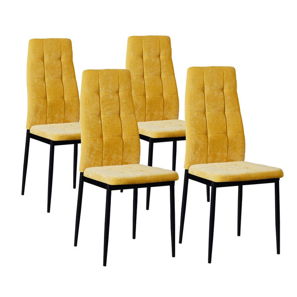 Lot de 4 chaises 42x52x98 cm en tissu Milano jaune online