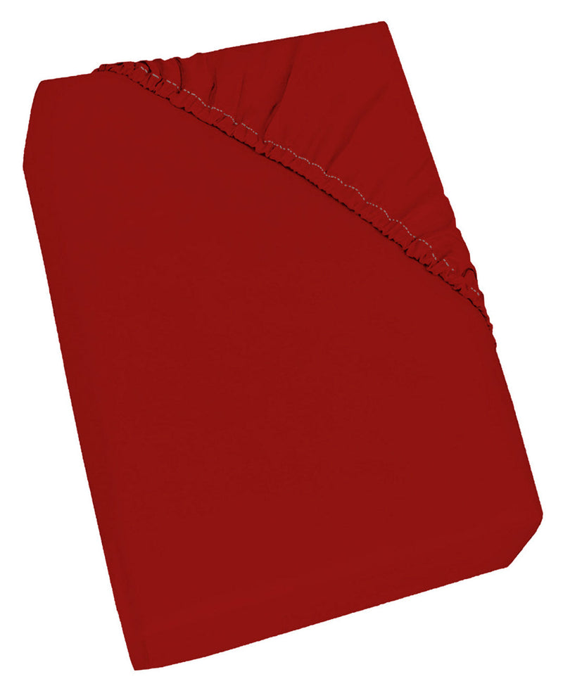 Lenzuolo Sotto con Angoli ed Elastico Tinta Unita Rosso Varie Misure