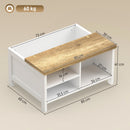 Cassapanca Contenitore 80x60x40 cm con Coperchio Sollevabile in Pannello Truciolare e Metallo Effetto Legno Naturale      