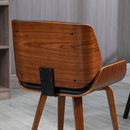 Set di 2 Sedie da Pranzo Stile Vintage Imbottite in Legno e Finta Pelle PU Nero e Marrone      